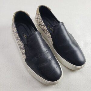 Cole Haan Grandpro Spectator Sneaker Womens 6.5 Black Leather Slip On Snake Shoe